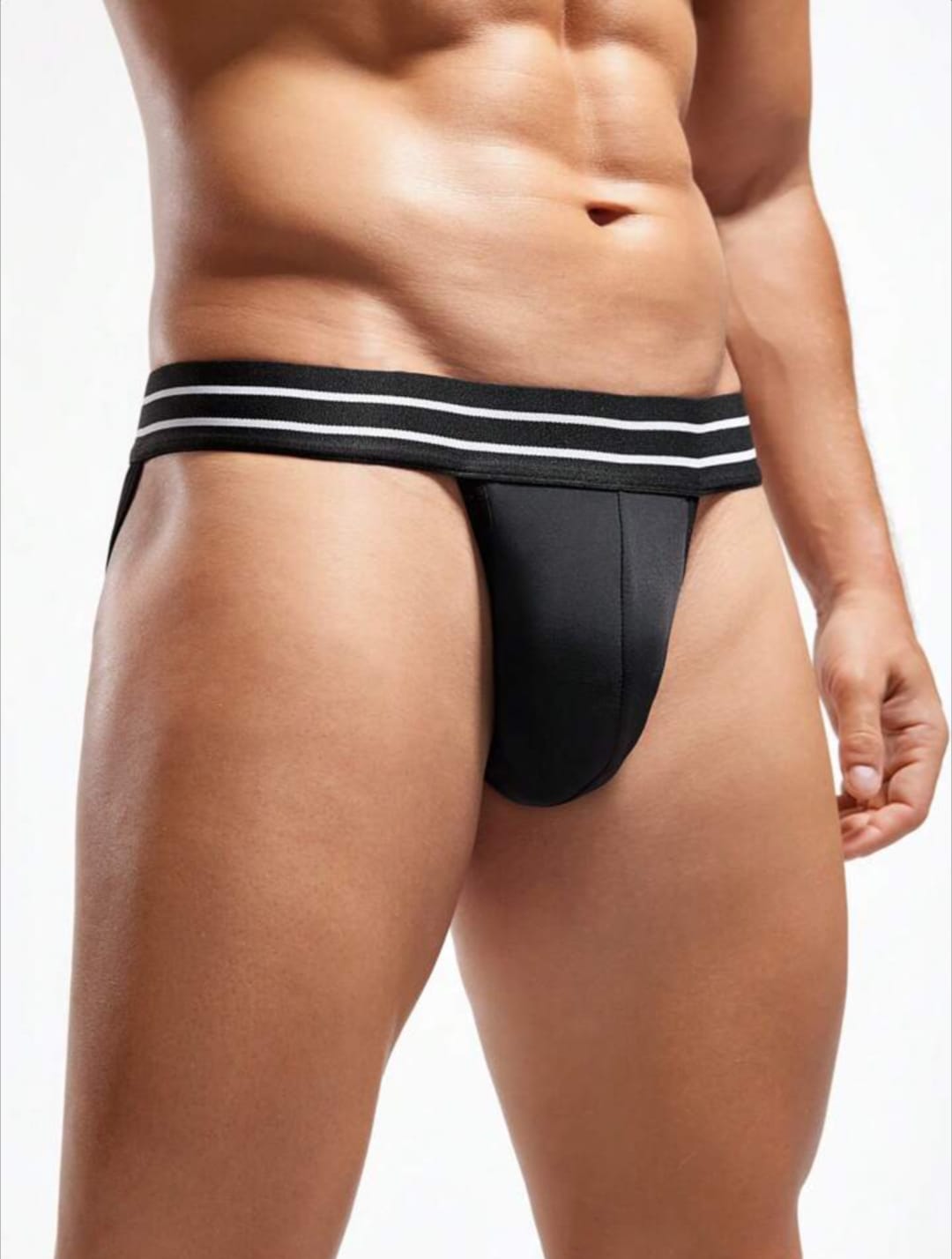 Men's Solid  Color Fashion Briefs, Suitable For Summer Casual